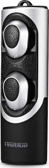 Fineblue RWS-X8 In-ear Bluetooth Handsfree Ακουστικά με Θήκη Φόρτισης Μαύρο / Γκρί