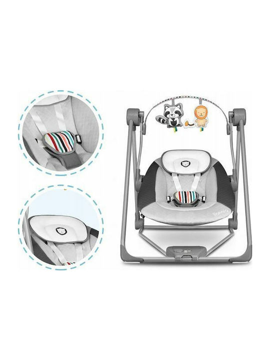 Lionelo Electric Baby Relax Swing Otto with Music Gray for Child up to 9kg