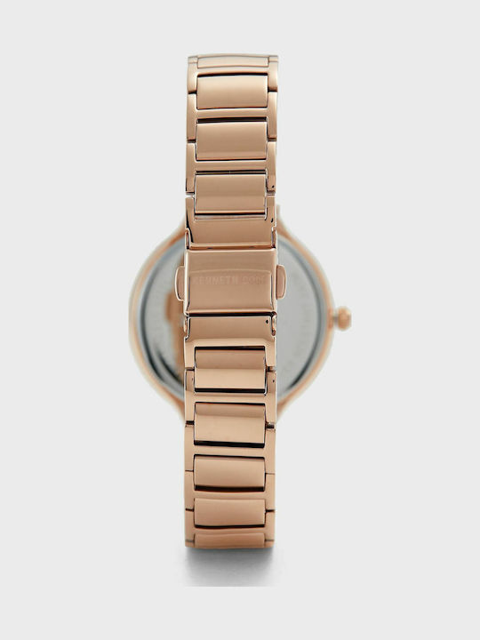 Kenneth Cole Ladies Crystals Γυναικείο Ρολόι 33mm Μπαταρίας με Ροζ Χρυσό Μεταλλικό Μπρασελέ