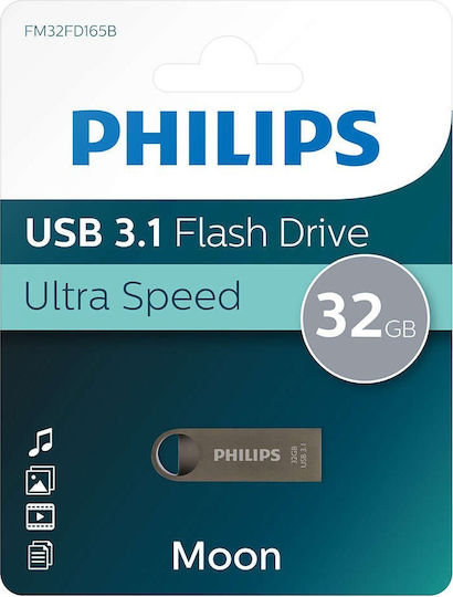 Philips Moon 32GB USB 3.1 Stick Ασημί