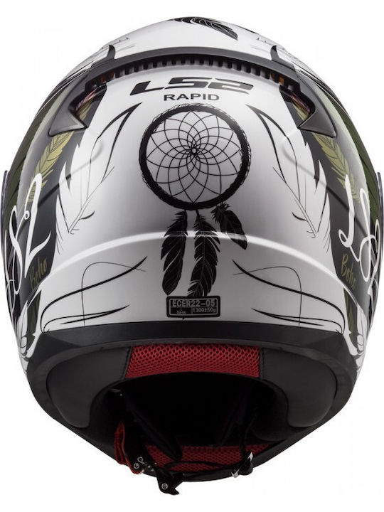 LS2 Rapid FF353 Boho White/Black/Pink Motorcycle Helmet Full Face ECE 22.06 1300gr