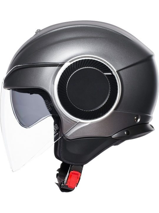 AGV Orbyt Solid Matt Grey Κράνος Μηχανής Jet 1280gr με Sunvisor