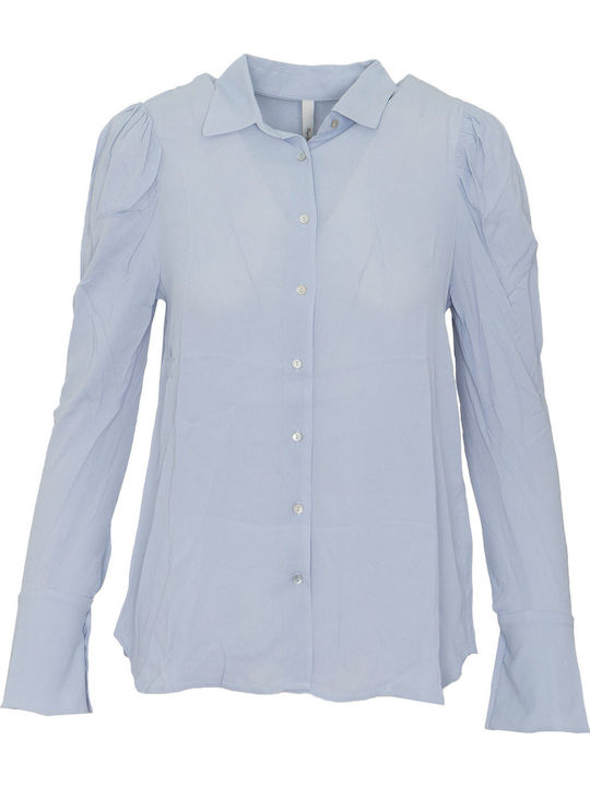 Iza Women's Monochrome Long Sleeve Shirt Light Blue
