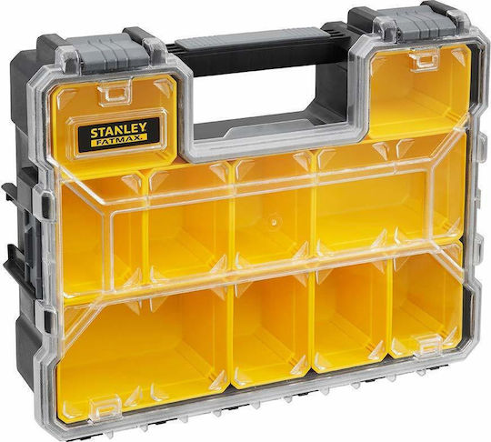 Stanley FatMax Tool Compartment Organiser 10 Slot with Removable Box Yellow 44.6x35x11.6cm