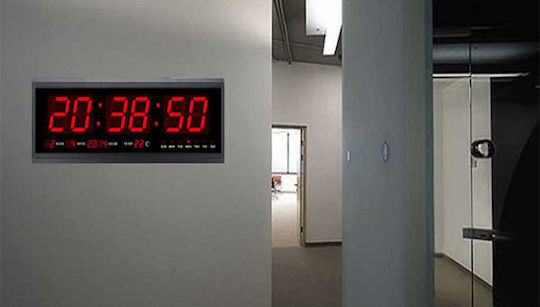 LED sign Wall Clock Digital Plastic Black 46x22cm LED sign Wall Clock Digital Plastic Black 46x22cm