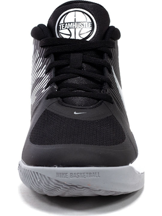 Hustle Hustle 9 Kids Sports Shoes Basketball with Laces Black / Metalic Silver