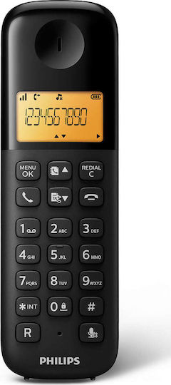 Philips D160 Ασύρματο Τηλέφωνο με Ελληνικό Μενού Μαύρο