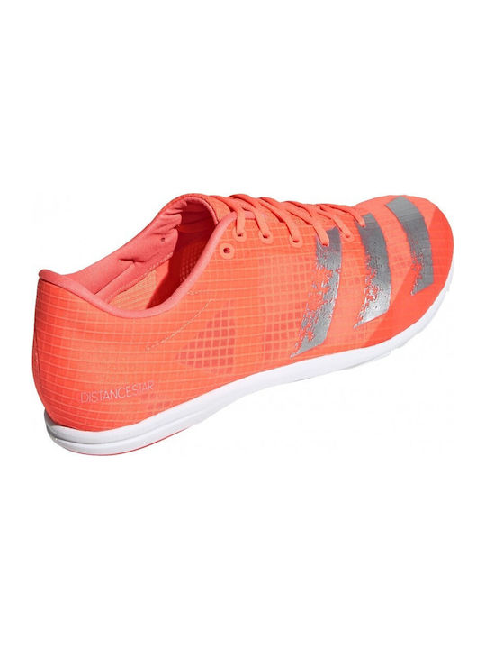 Distancestar Sport Shoes Spikes Signal Coral / Silver Metallic