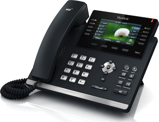 Yealink SIP-T46S Ενσύρματο Τηλέφωνο IP 16 γραμμών Μαύρο