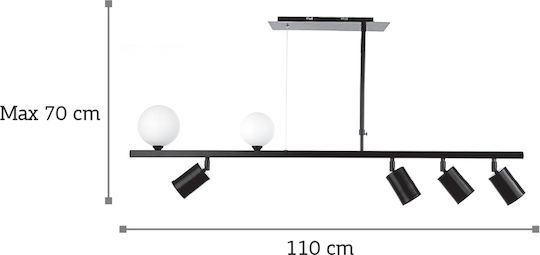 Inlight 6168 Μονό Σποτ με Ντουί GU10 σε Μαύρο Χρώμα
