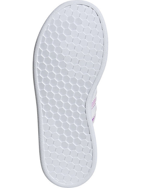 Grand Court C Kids Sneakers with Hook & Loop Closure Cloud White / Dash Grey