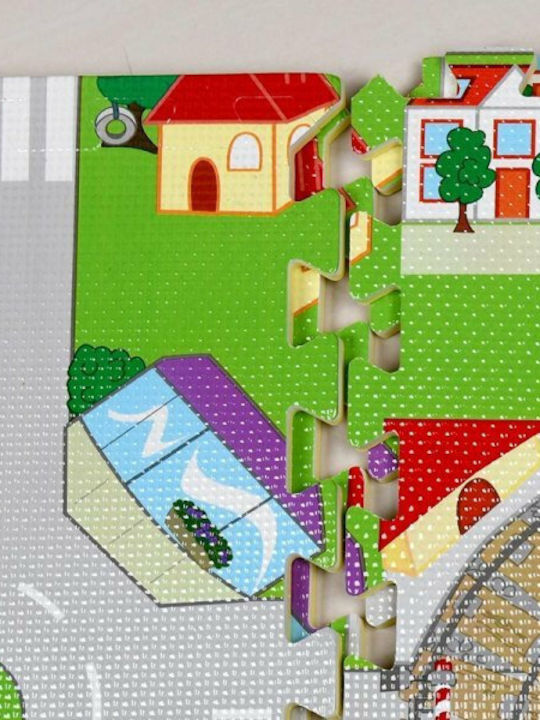 Interactive Eva City Floor Puzzle with Roads 4pcs