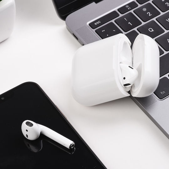 Hoco CW18 Θήκη Σιλικόνης σε Λευκό χρώμα για Apple AirPods