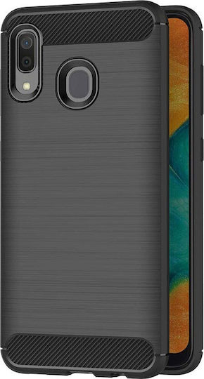 Hurtel Carbon Back Cover Σιλικόνης Μαύρο (Galaxy A20e)