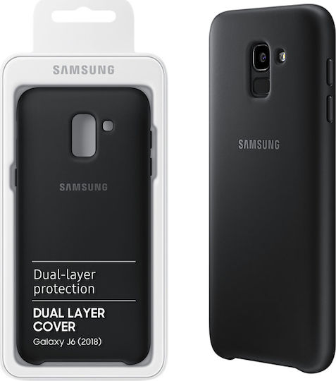 Samsung Dual Layer Cover Back Cover Σιλικόνης Μαύρο (Galaxy J6)