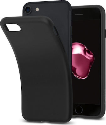 Spigen Liquid Crystal Silicone Back Cover Black (iPhone SE 2022/2020/8/7)