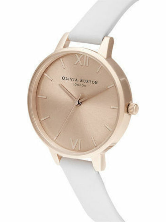 Olivia Burton Sunray Blush & Pale Women's Watch with Beige Leather Strap