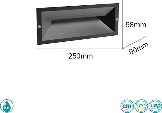 Sun Light Wall-Mounted Outdoor Ceiling Light LED IP65 12.5W 9.8x25εκ.