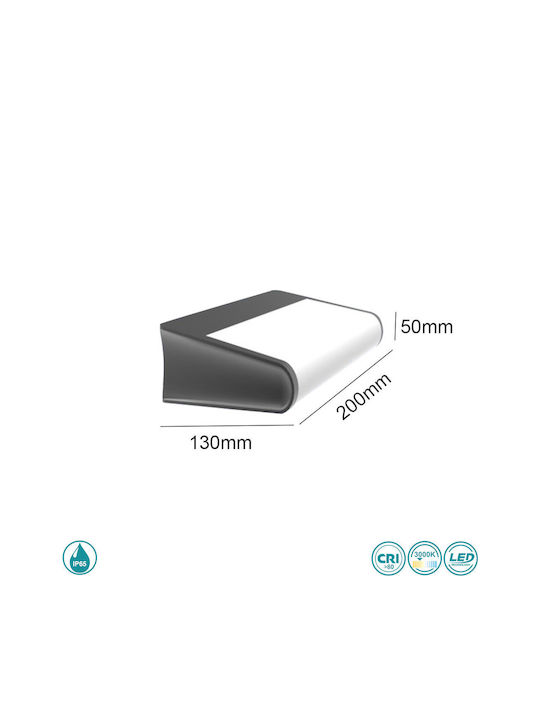Sun Light Επιτοίχια Εξωτερική Πλαφονιέρα LED IP65 13W 20x5.2εκ.