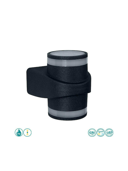 Sun Light Wall-Mounted Outdoor Ceiling Light LED IP65 5W with Warm White Light Double Beam 13x14εκ.
