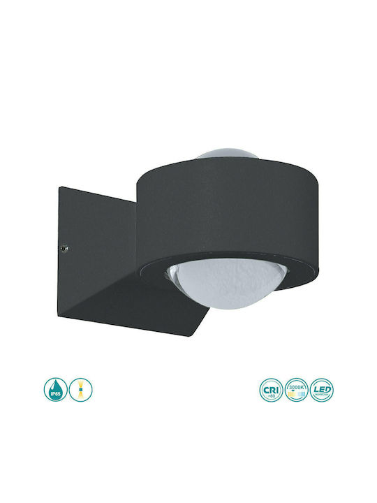 Sun Light Επιτοίχια Εξωτερική Πλαφονιέρα LED IP65 5W με Θερμό Λευκό Φως Διπλής Δέσμης 9x7x12εκ.