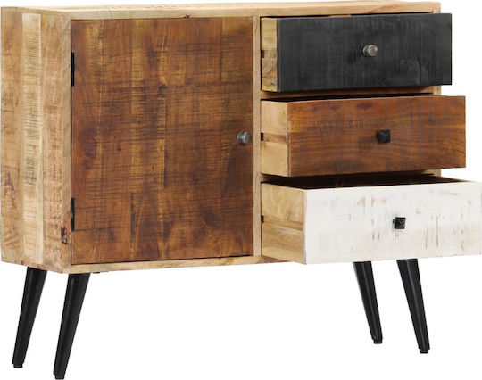 Chest of Drawers of Solid Wood with 3 Drawers 88x30x73cm