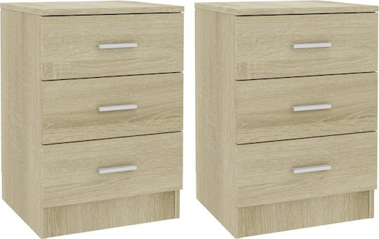 Wooden Bedside Tables 2pcs 38x35x56cm