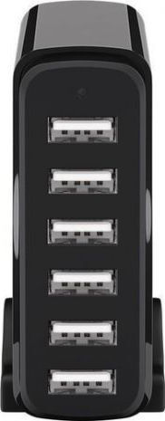 Goobay Charging Stand with 6 USB-A Ports 50W in Black color (44565)