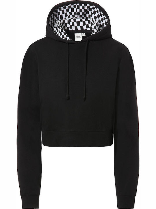 Straightened Out Cropped Women's Sweatshirt Hooded Black