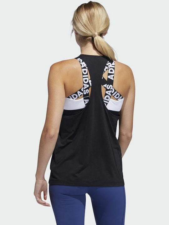 Adidas Badge Of Sport Αμάνικη Γυναικεία Αθλητική Μπλούζα Μαύρη