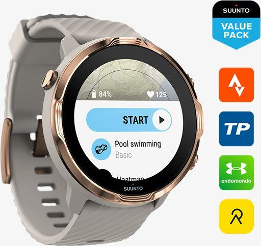 Suunto 7 50mm Αδιάβροχο Smartwatch με Παλμογράφο (Sandstone Rosegold)