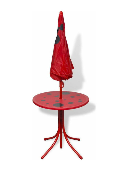 Bistro Set Kids Table with Chairs Red vidaXL