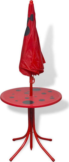 Bistro Set Kids Table with Chairs Red vidaXL