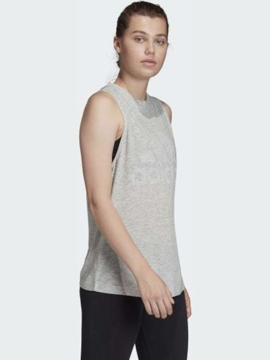 Adidas Winners Damen Sportlich Bluse Ärmellos Gray