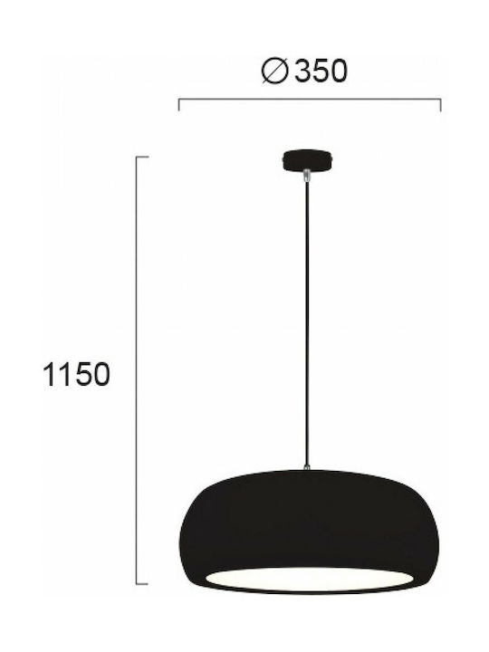 Viokef Sali Висящо Осветително Тяло Черен 35x120см.