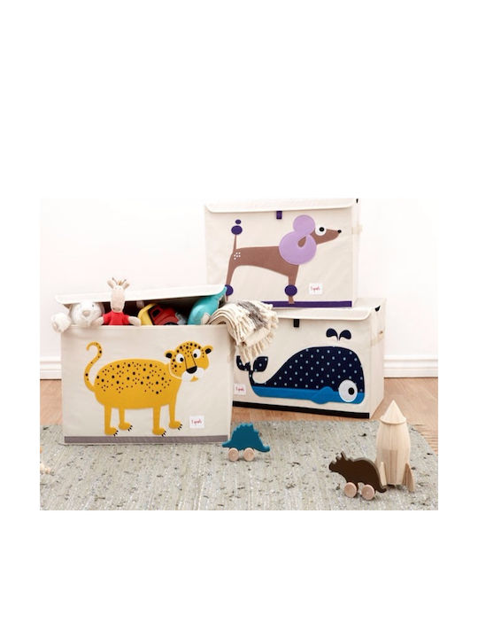 3 Sprouts Children's Folding Storage Box made of Fabric Crocodile Green 61x37x38cm 1pcs