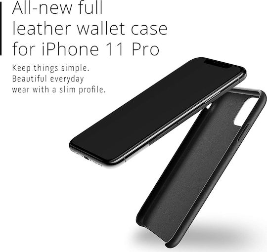 Mujjo Wallet Piele 1mm Negru (iPhone 11 Pro)