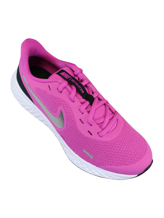 Revolution 5 GS Αθλητικά Παιδικά Παπούτσια Running με Κορδόνια Active Fuchsia / Metallic Silver