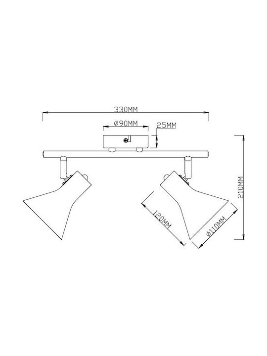 Trio Lighting Nina Doppel Spot mit Fassung E14 in Schwarz Farbe