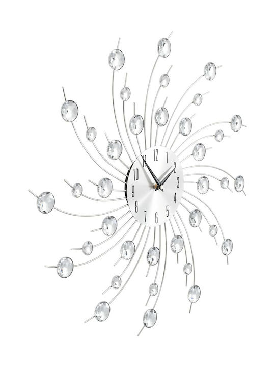 vidaXL Wall Clock Metallic Silver Ø50cm