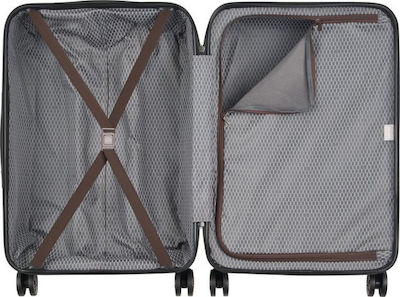 Delsey Meteor Slim Kabinenreisekoffer Hartschale Braun mit 4 Räder Höhe 55cm