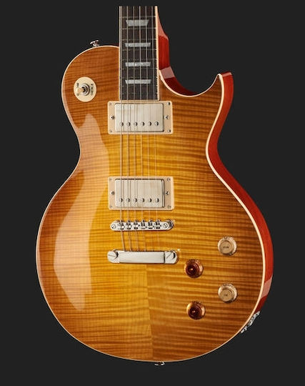 Vintage V100 ReIssued Electric Guitar Single cut with HH Pickup Configuration Lemon Drop