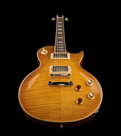 Vintage V100 ReIssued Electric Guitar Single cut with HH Pickup Configuration Lemon Drop