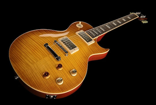 Vintage V100 ReIssued Electric Guitar Single cut with HH Pickup Configuration Lemon Drop
