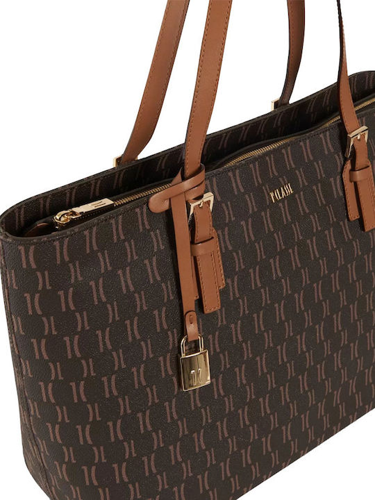 Alviero Martini 1a Classe Γυναικεία Τσάντα Shopper 'Ωμου Καφέ