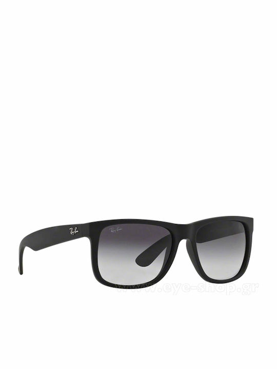 Ray Ban Justin Unisex Sunglasses with Black Plastic Frame and Black Gradient Mirror Lens RB4165 601/8G