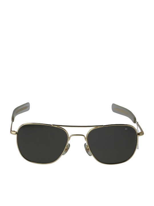 American Optical Original Pilot Men's Sunglasses with Gold Metal Frame and Green Lenses