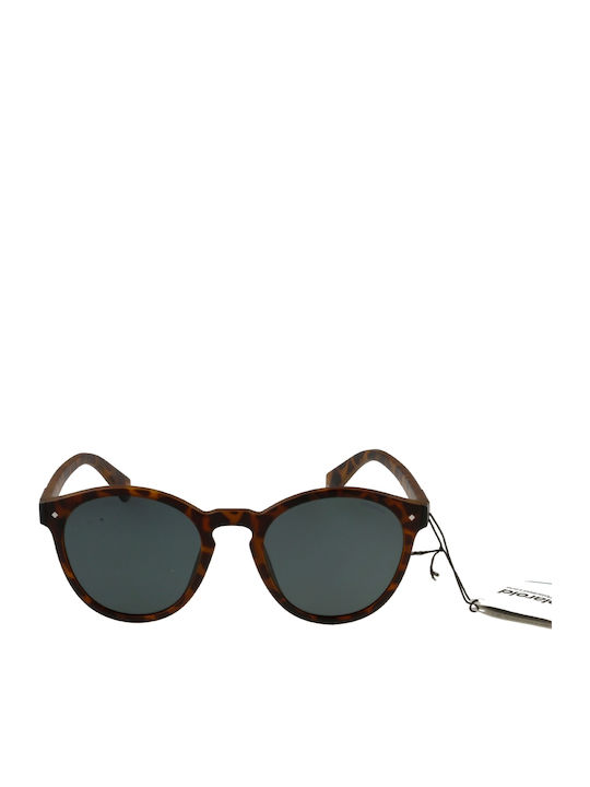 Polaroid Men's Sunglasses with Brown Tartaruga Acetate Frame and Black Polarized Lenses PLD 6034/S N9P/M9