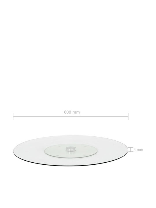 vidaXL Servierplatte Glas Transparent mit Durchmesser 60cm 1Stück