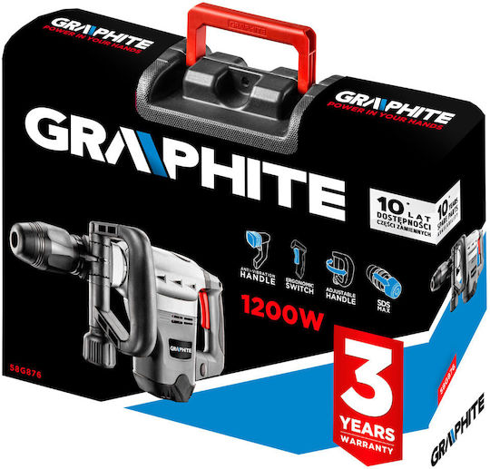 Graphite 58G876 Κρουστικό Σκαπτικό Πιστολέτο Ρεύματος 1200W με Υποδοχή SDS Max 58G876